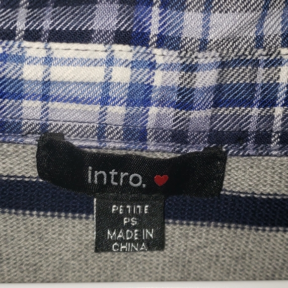 Intro Striped Sweater  Mock Flanel Detail Size SP - Picture 2 of 4